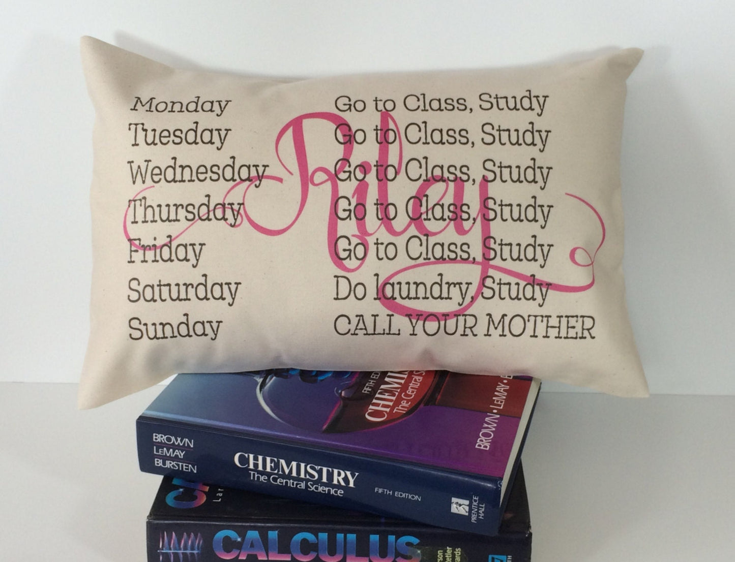 CALL YOUR MOTHER, call your mom, Off to college gift, phone mom, back to school, dorm decor, gift for daughter, dorm gift, dorm pillow,