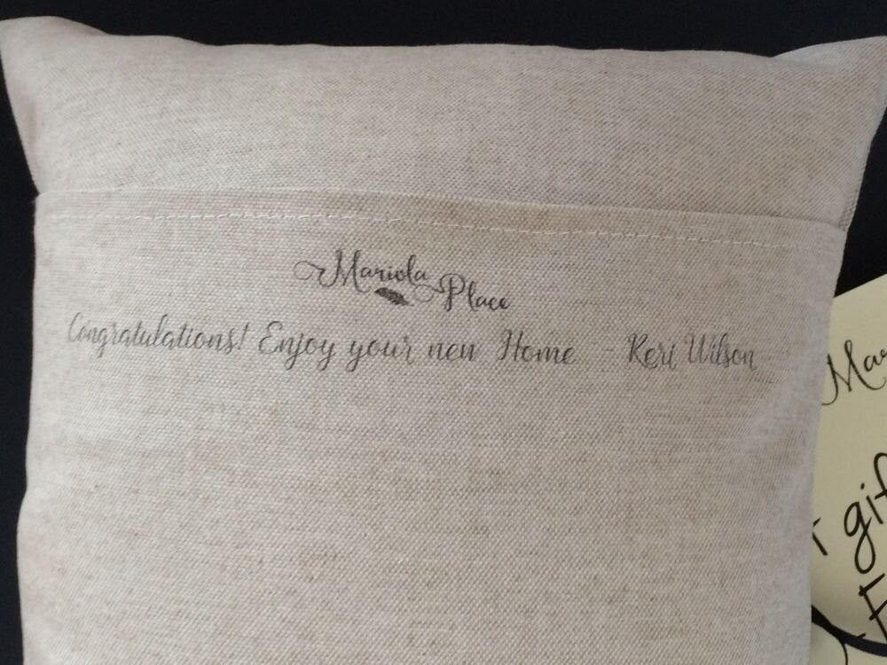ADD A NOTE - Add a personalized printed note on the back of any purchased pillow