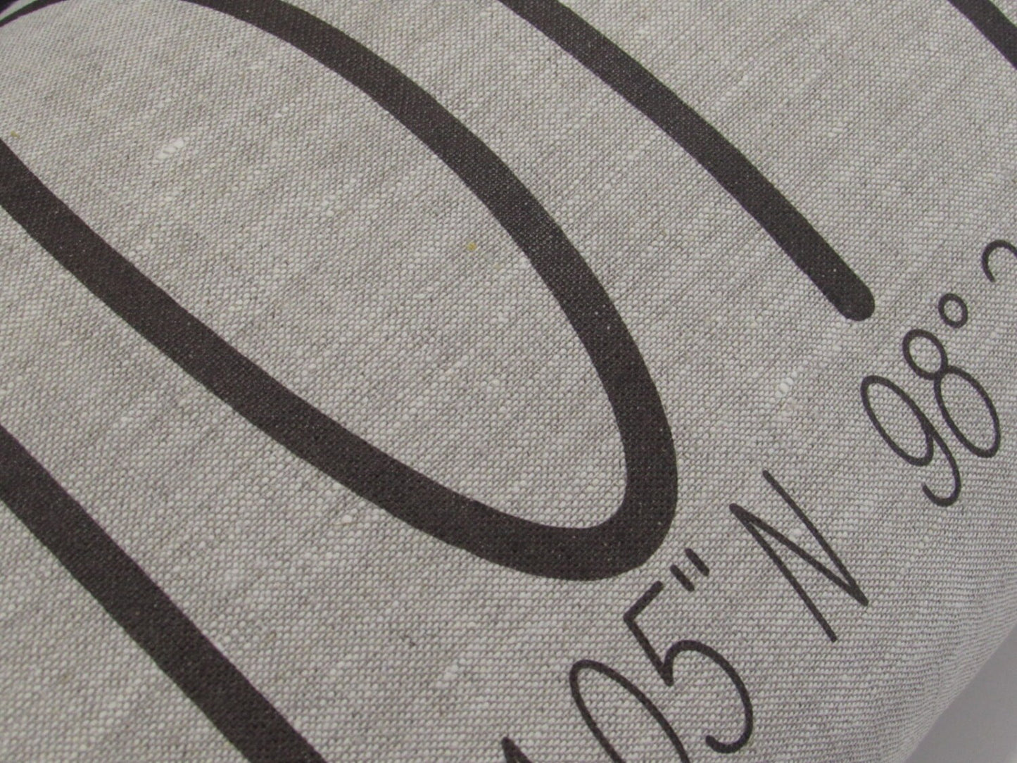 Latitude Longitude Arts and Crafts style pillow, house warming lumbar pillow, personalized for your cozy home. A unique accent coordinates.