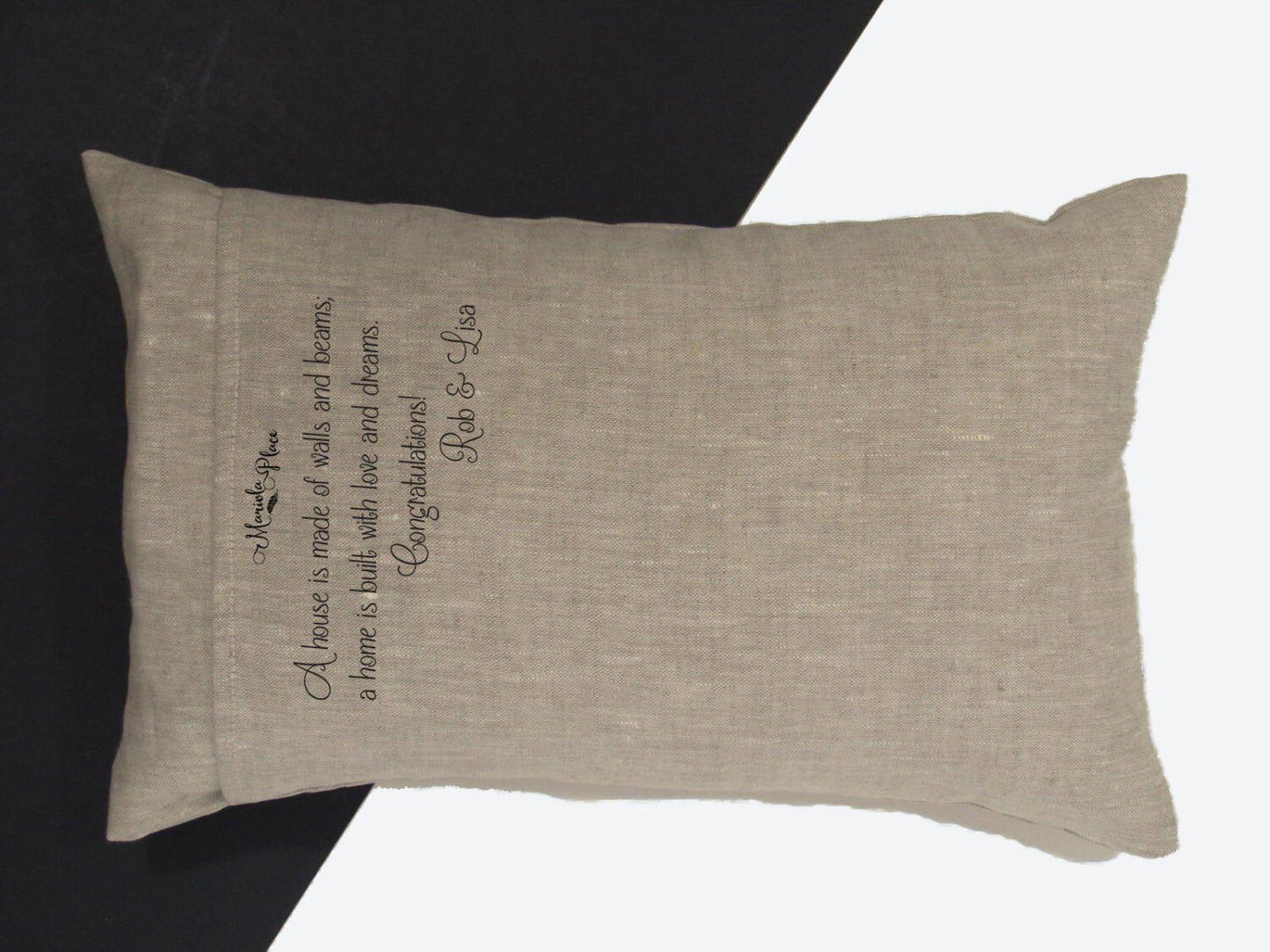ADD A NOTE - Add a personalized printed note on the back of any purchased pillow
