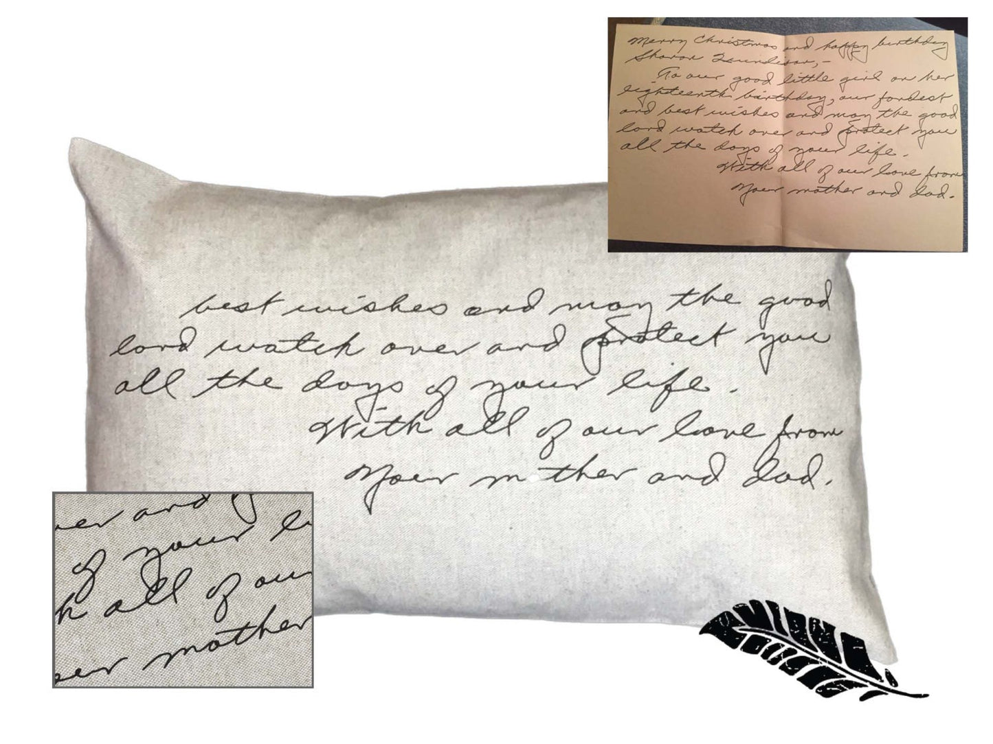 HANDWRITING PILLOW sympathy gift