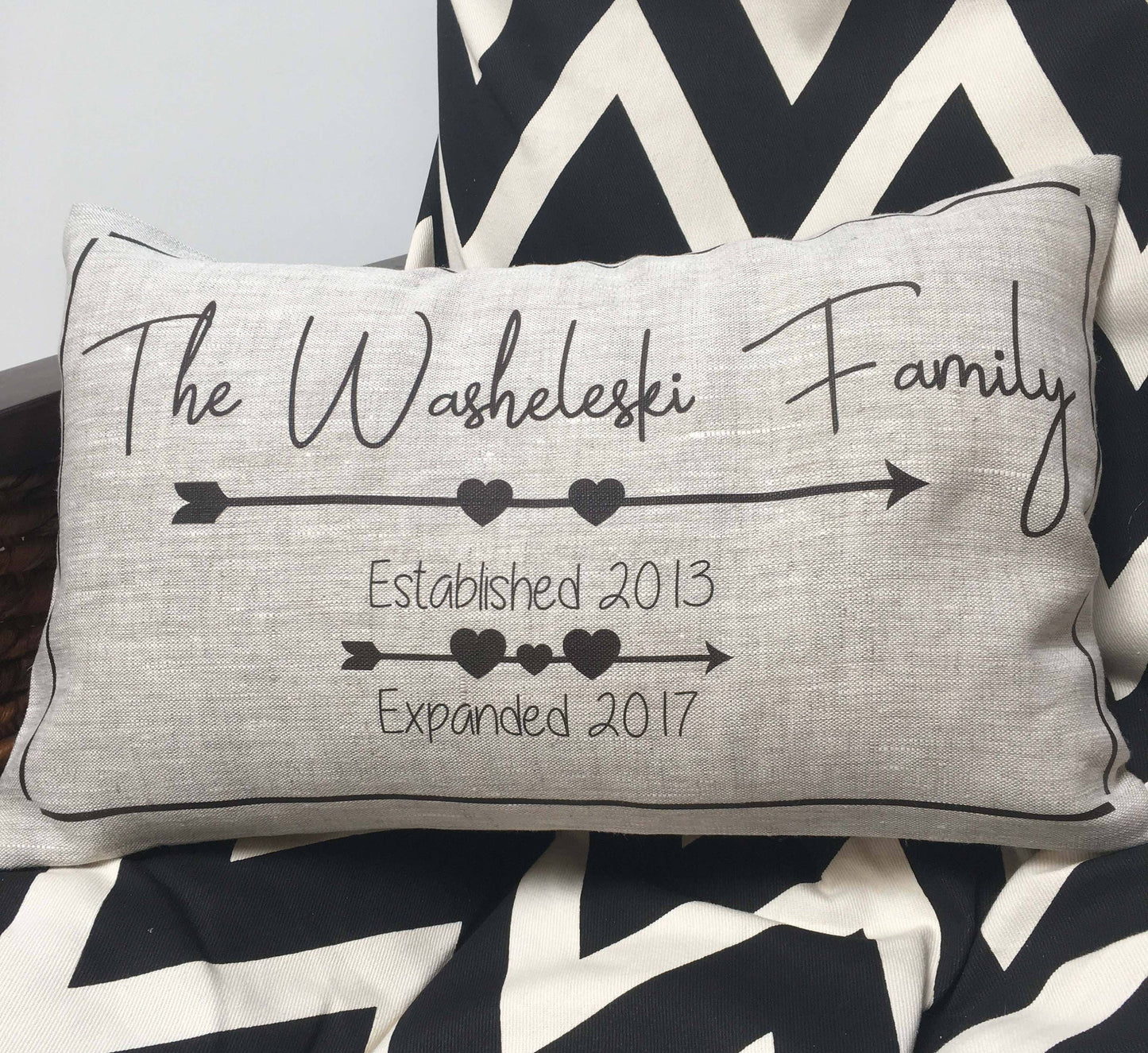 Personalized pregnancy announcement pillow for new baby
