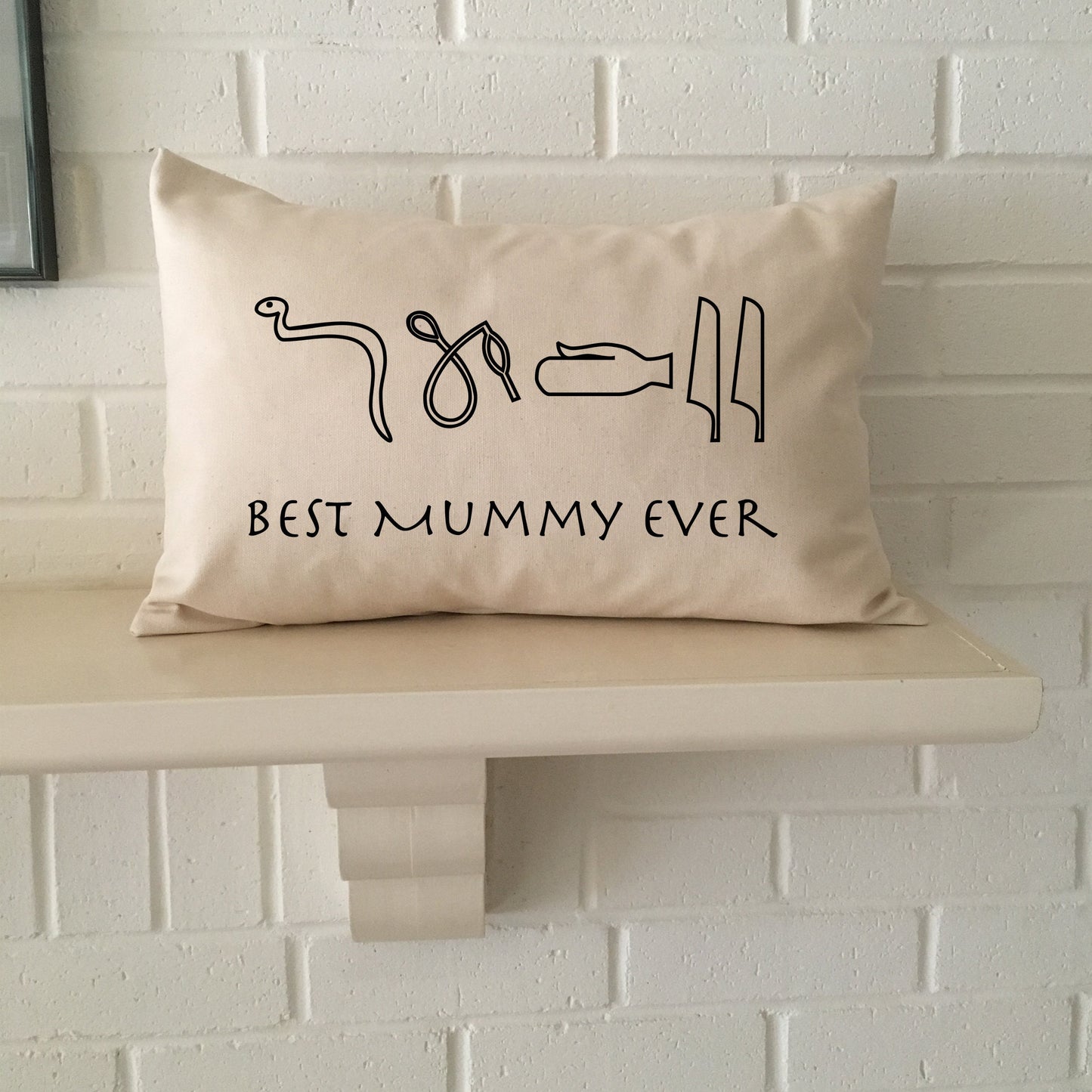 Best Mummy Ever personalized hieroglyphic unique pillow gift with Mom's Name in ancient Egyptian hieroglyphics