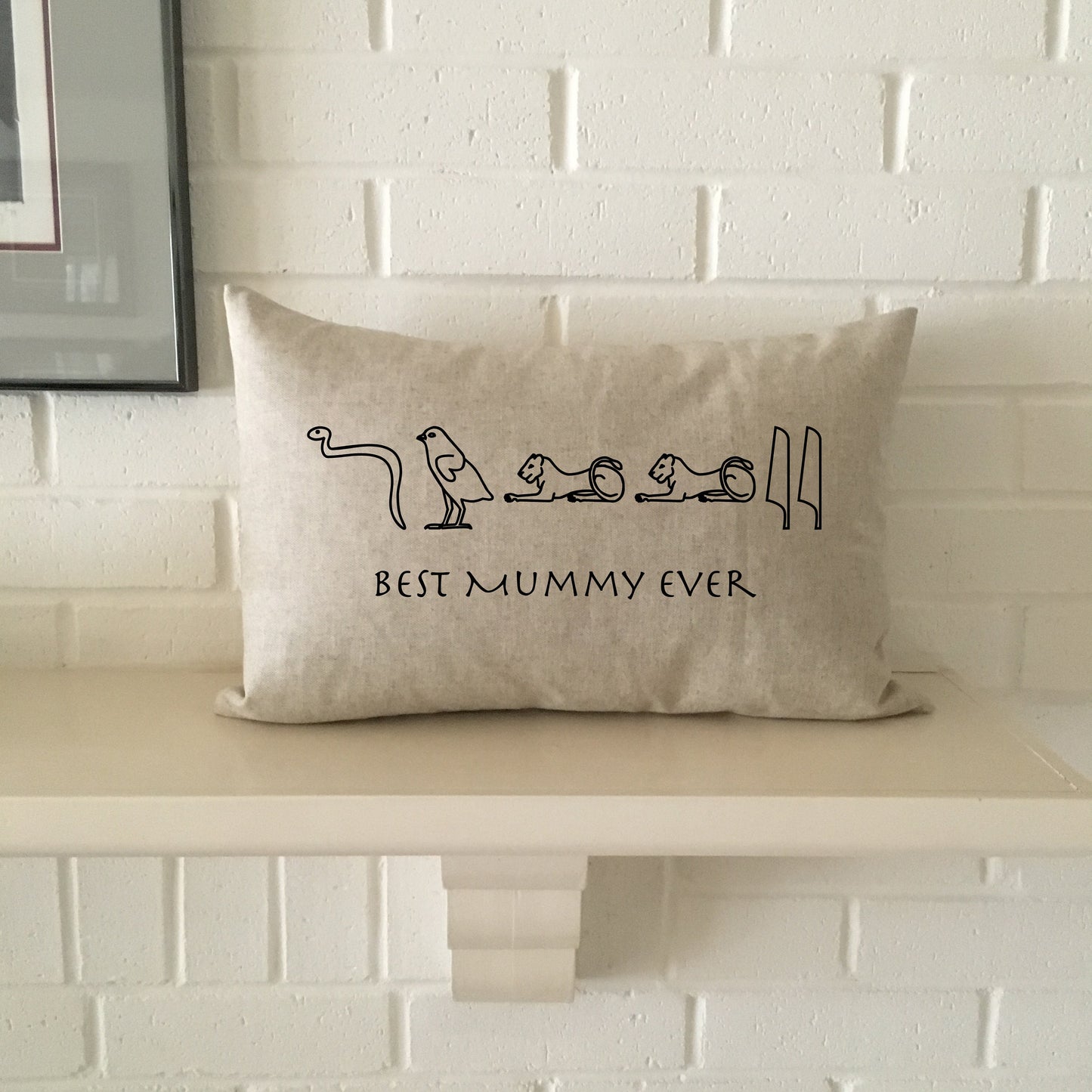 Best Mummy Ever personalized hieroglyphic unique pillow gift with Mom's Name in ancient Egyptian hieroglyphics