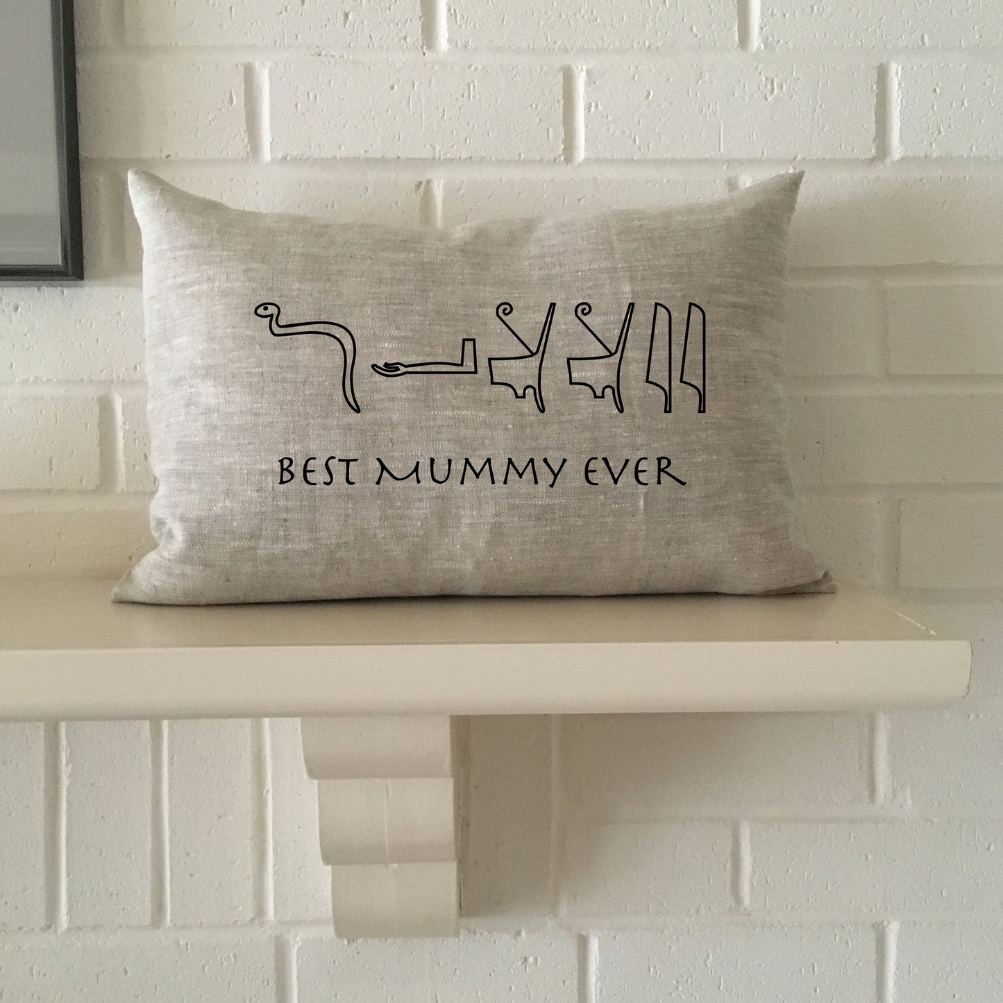 Best Mummy Ever personalized hieroglyphic unique pillow gift with Mom's Name in ancient Egyptian hieroglyphics