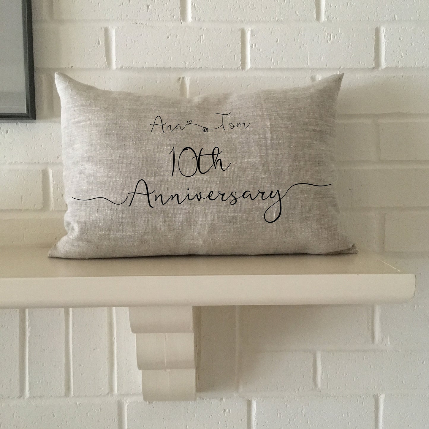 Wedding anniversary gift, 25th anniversary, 10th anniversary, 50th anniversary, 5th anniversary, personalized date pillow