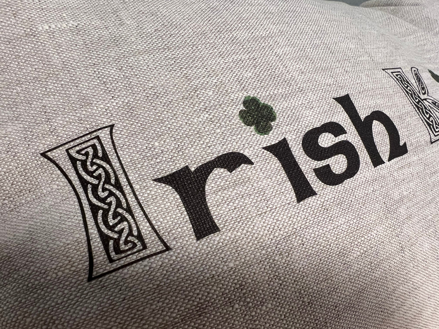 Pillow Shamrock | Irish Kisses | Irish Linen Home Decor | Celtic Decorative Pillows | Irish Pillow | Saint Patricks Decor | Rustic holiday