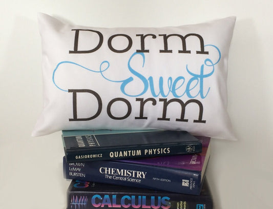 DORM SWEET DORM pillow Dorm Decor, Off to college student gift, dorm bedding, throw pillow graduation gift for dorm room