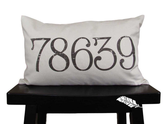 Zip Code pillow, map pillow, location pillow, coordinates pillow, location pillow, custom pillow, Lumbar pillow, cotton pillow, linen pillow