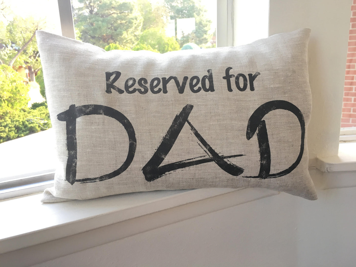 RESERVED FOR DAD, personalized pillow gift for father pop grandpa