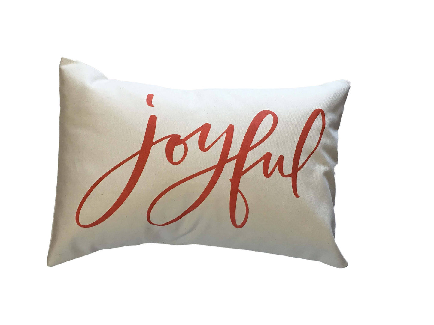 JOYFUL pillow hostess gift Christmas decor Holiday Pillow  word pillow throw pillow Farmhouse pillow Natural Cotton