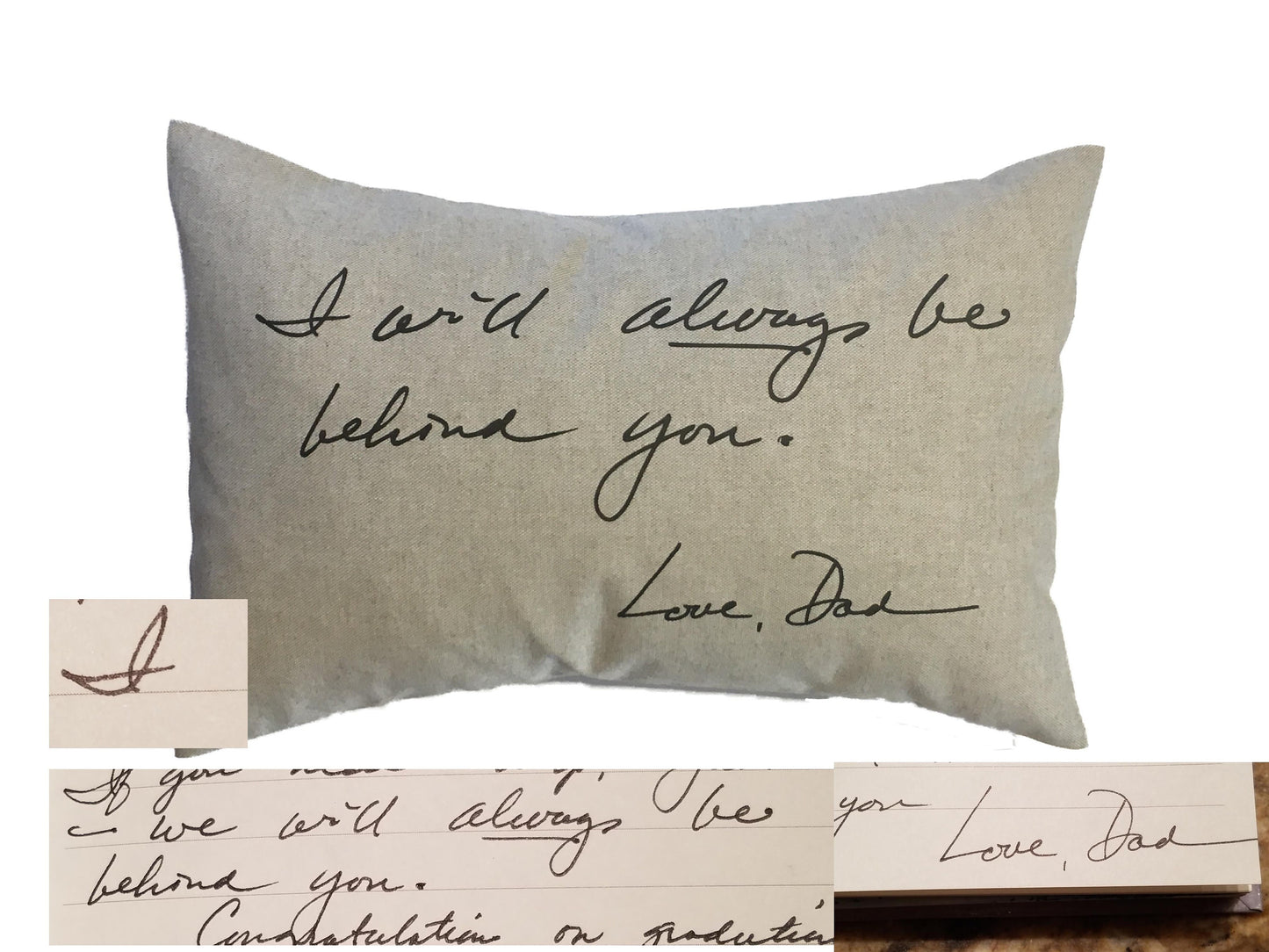 CHILDS HANDWRITING pillow keepsake