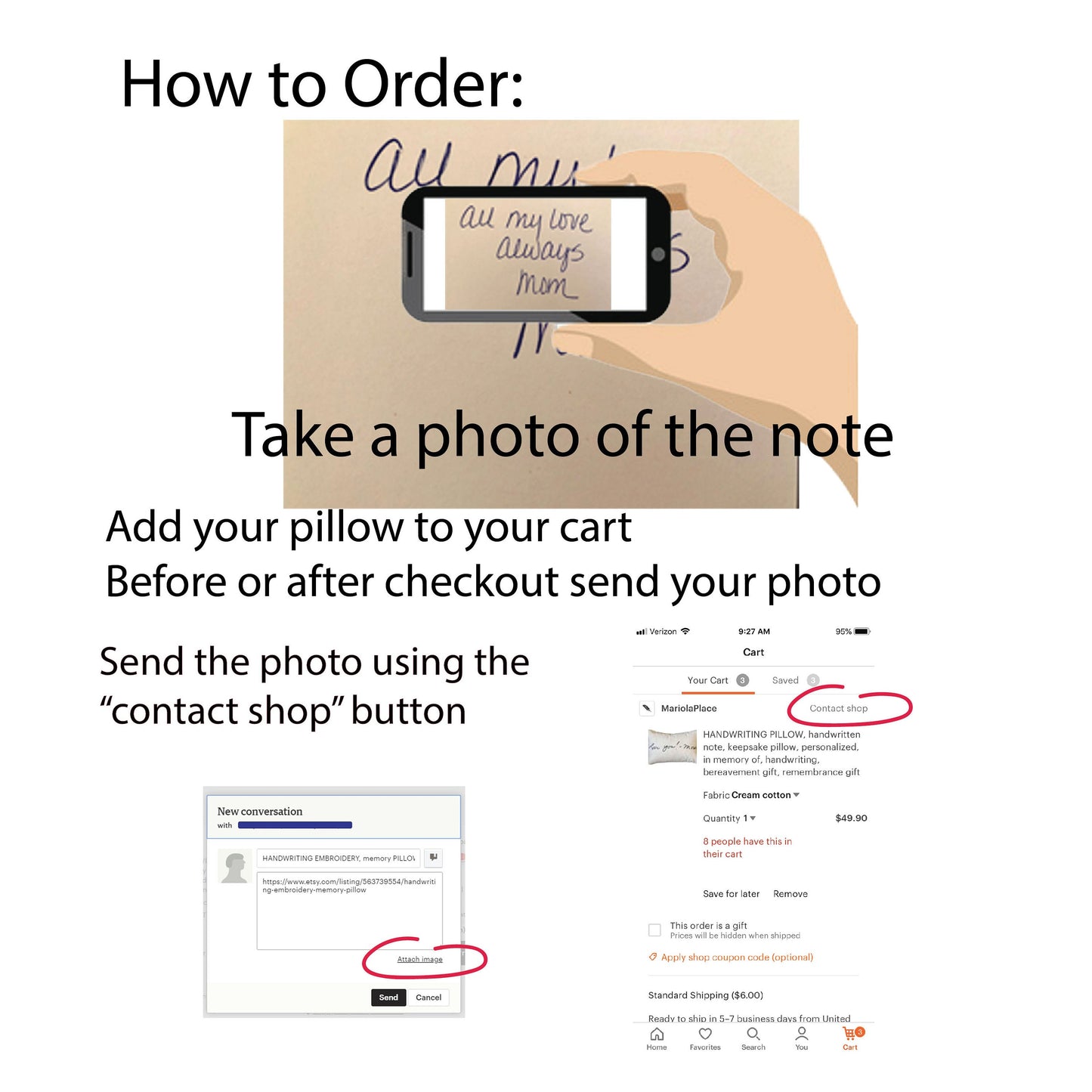HANDWRITING memory custom handwriting PILLOW