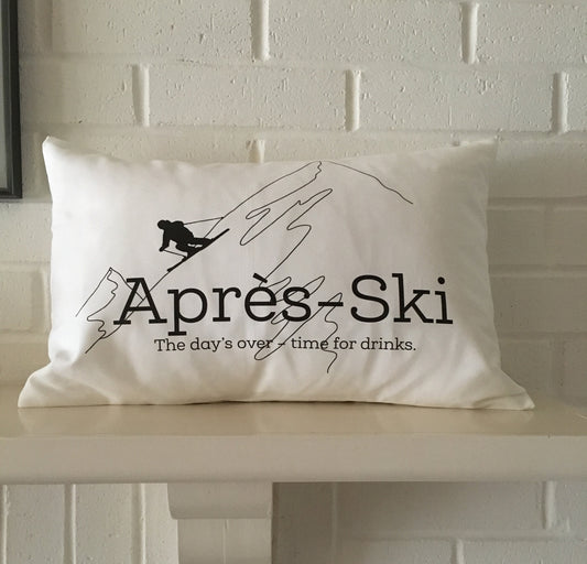 Après Ski Lover lumbar pillow for gift for the skier, ski lodge, cabin, chalet