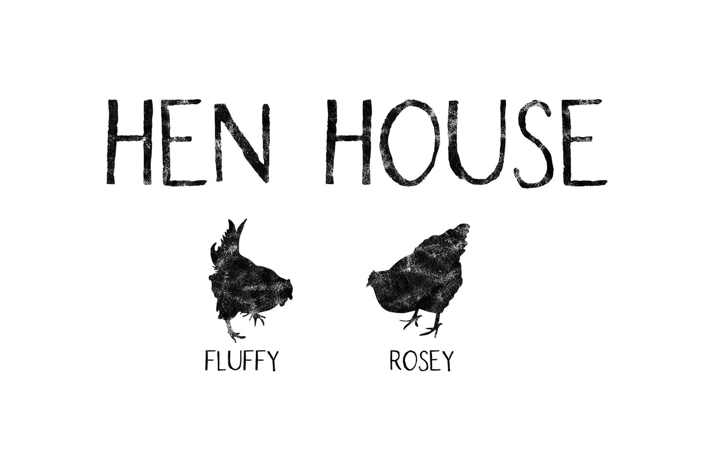 Hen House pillow personalized with chicken names