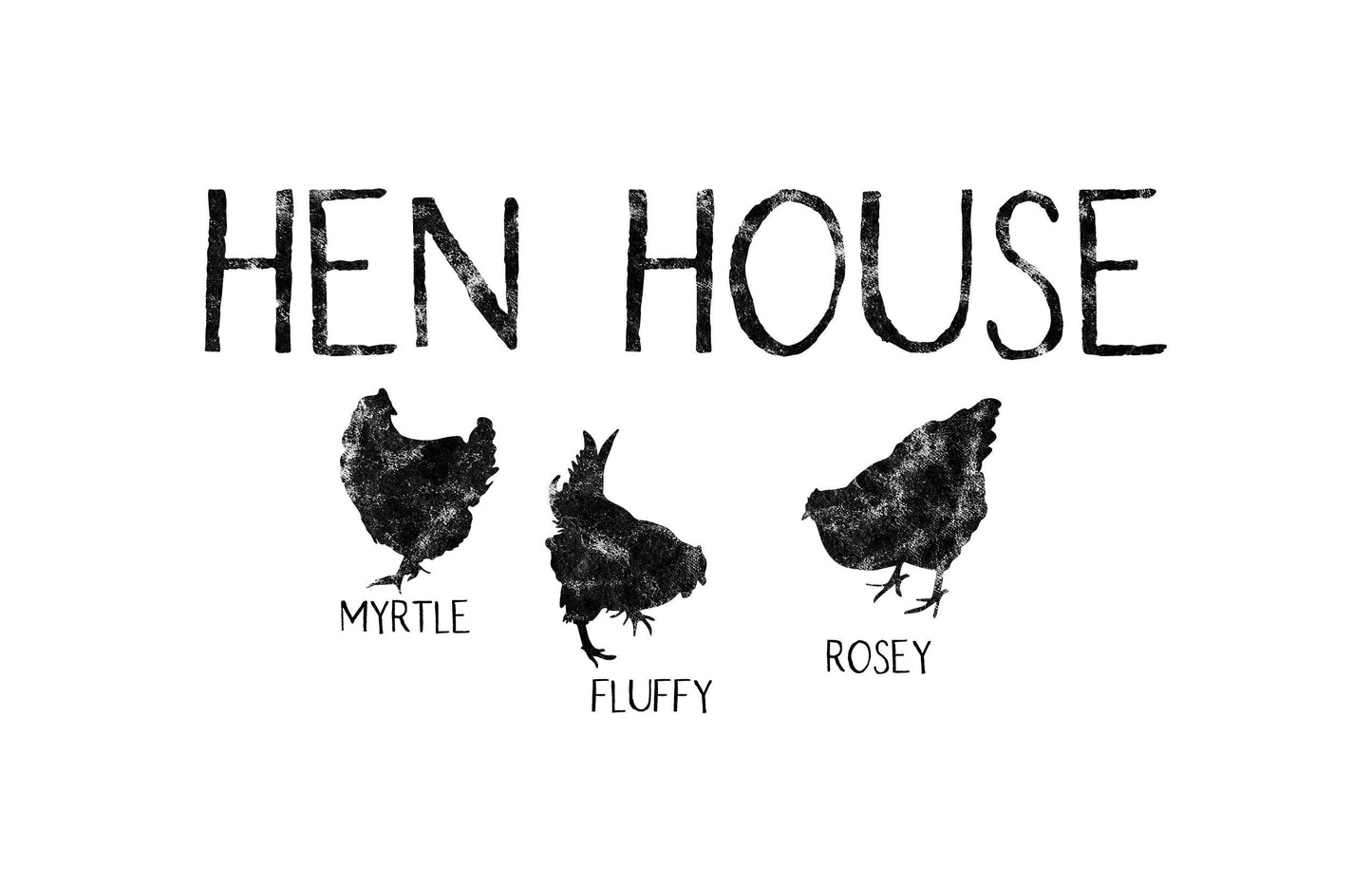 Hen House pillow personalized with chicken names