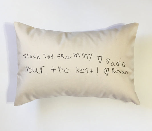 CHILDS HANDWRITING pillow keepsake