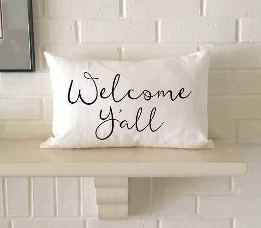 Welcome Y'all pillow