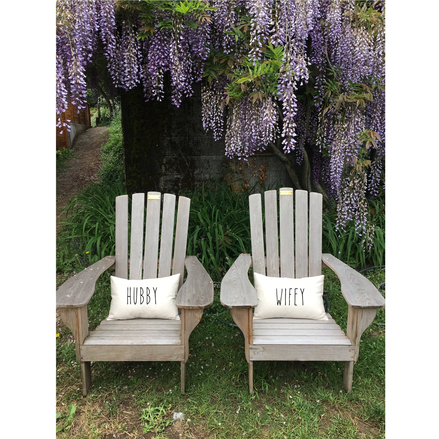 wifey throw pillow newlywed or second anniversary in rustic cotton, 4th anniversary in linen,  matching hubby pillow also available