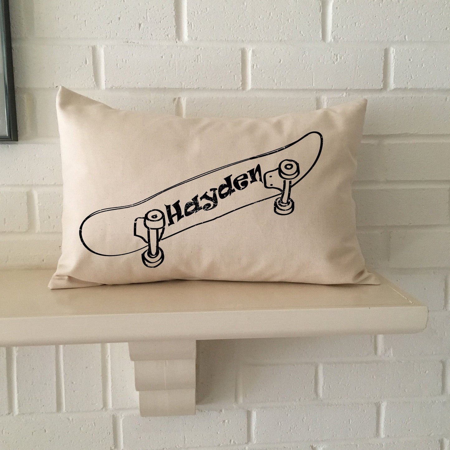 Skateboard art personalized pillow, custom name pillow for gift or yourself!