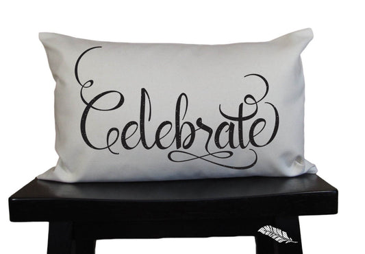 Celebrate fall holiday pillow, holiday decor, part of Welcome, Gather, Celebrate collection