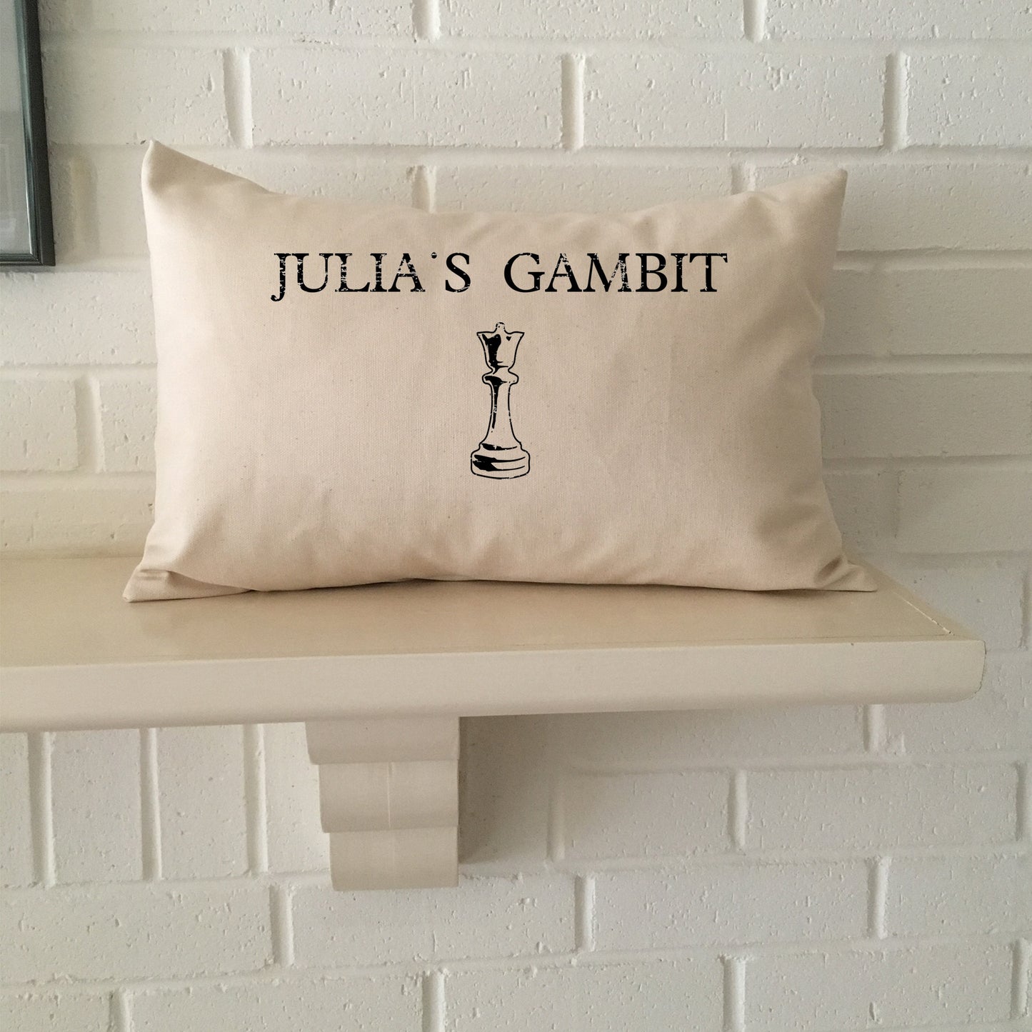 Personalized Queens Gambit chess pillow, game decor, gift for chess player or Queen's Gambit follower!