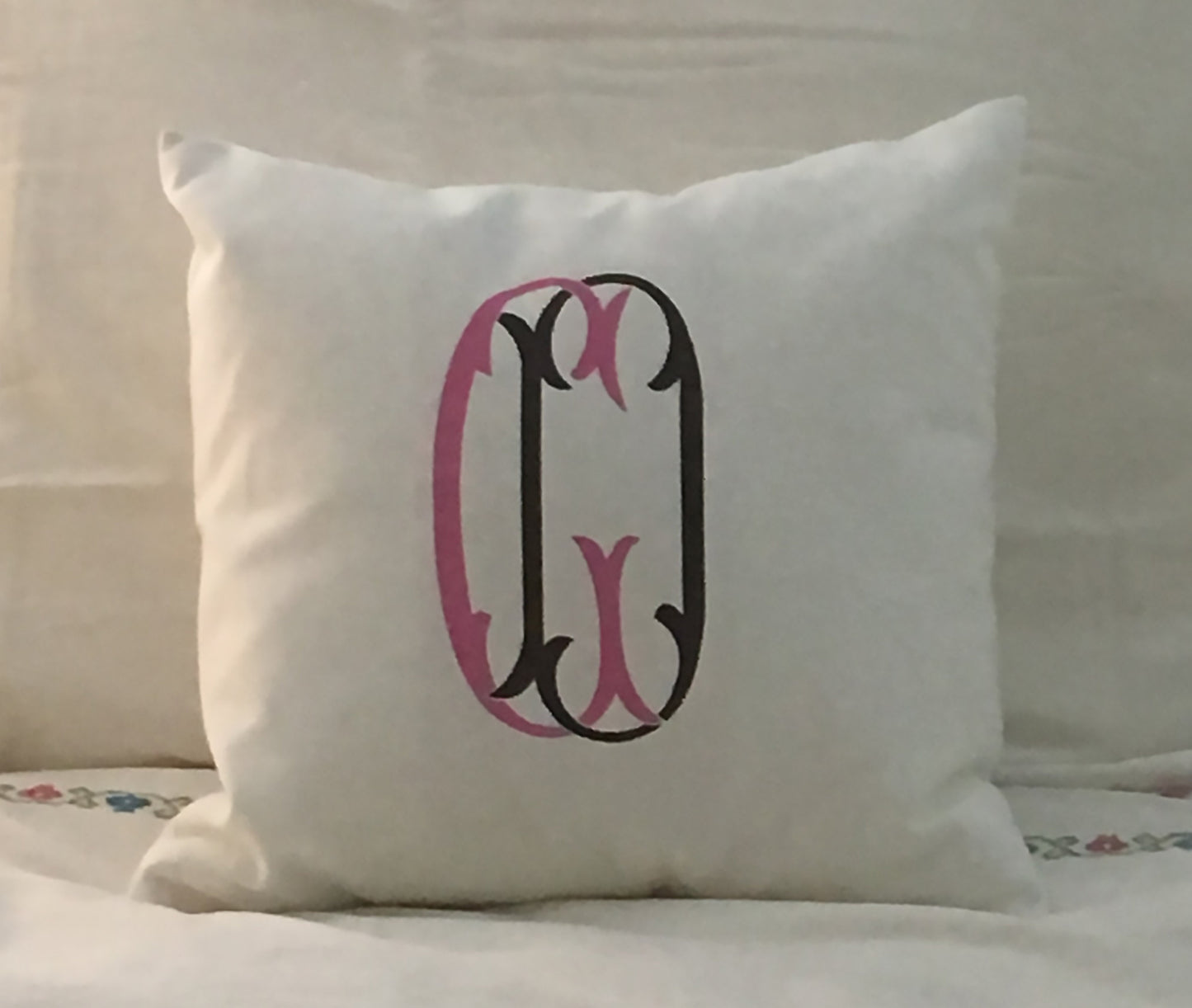 Monogram pillow with 2 Initials for Valentine or valentine gift