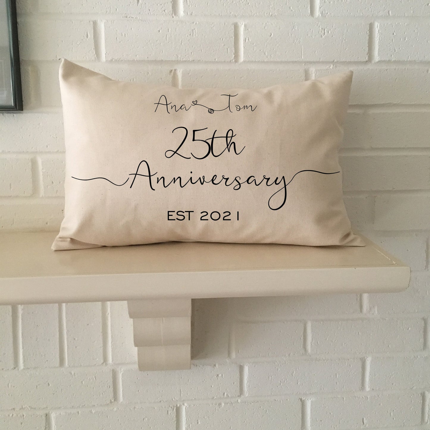 Wedding anniversary gift, 25th anniversary, 10th anniversary, 50th anniversary, 5th anniversary, personalized date pillow