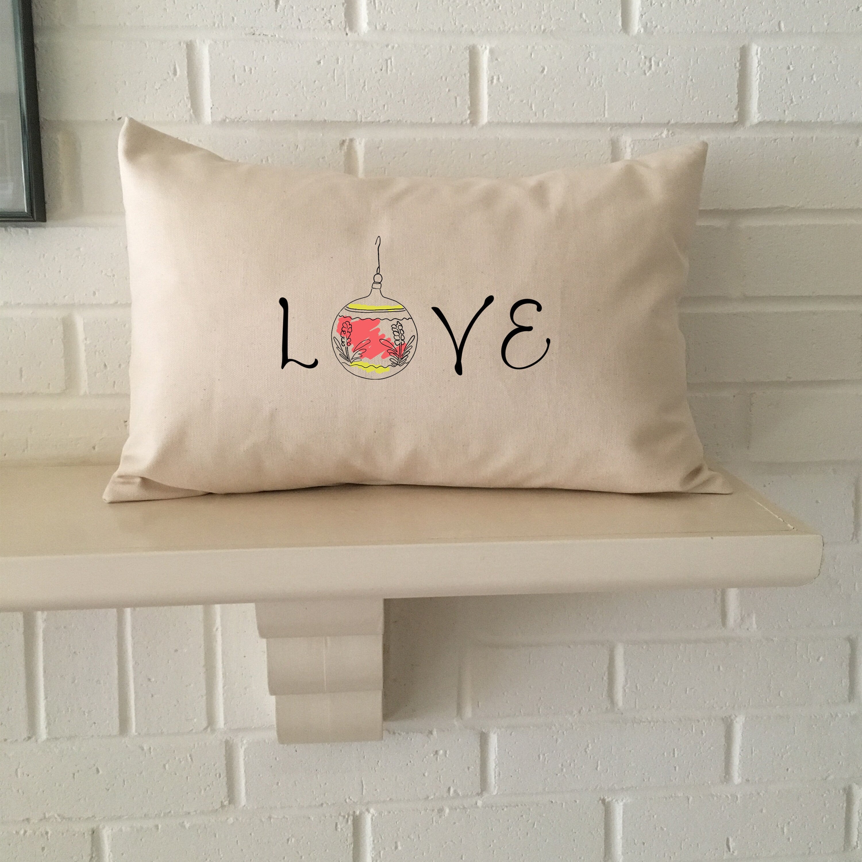 Hope, Love, Joy holiday decoration lumbar pillows, mid century
