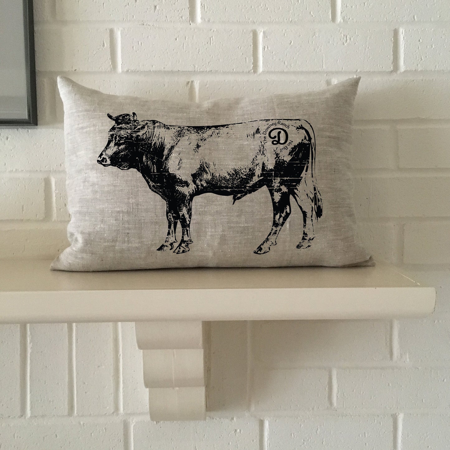 Bull pillow personalized with your brand for the cattle rancher