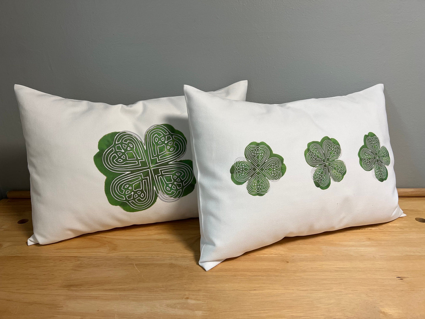 Pillow Shamrocks | Irish Shamrocks | Shamrock Home Decor | Celtic Decorative Pillows | Irish Pillow | Saint Patricks Decor | Rustic holiday