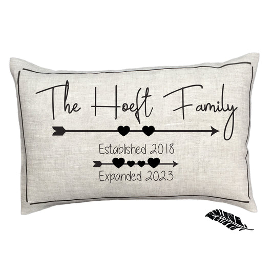 Established Expanded Expecting parents, twins birth announcement, pregnancy announcement, gender reveal gift, personalized pillow