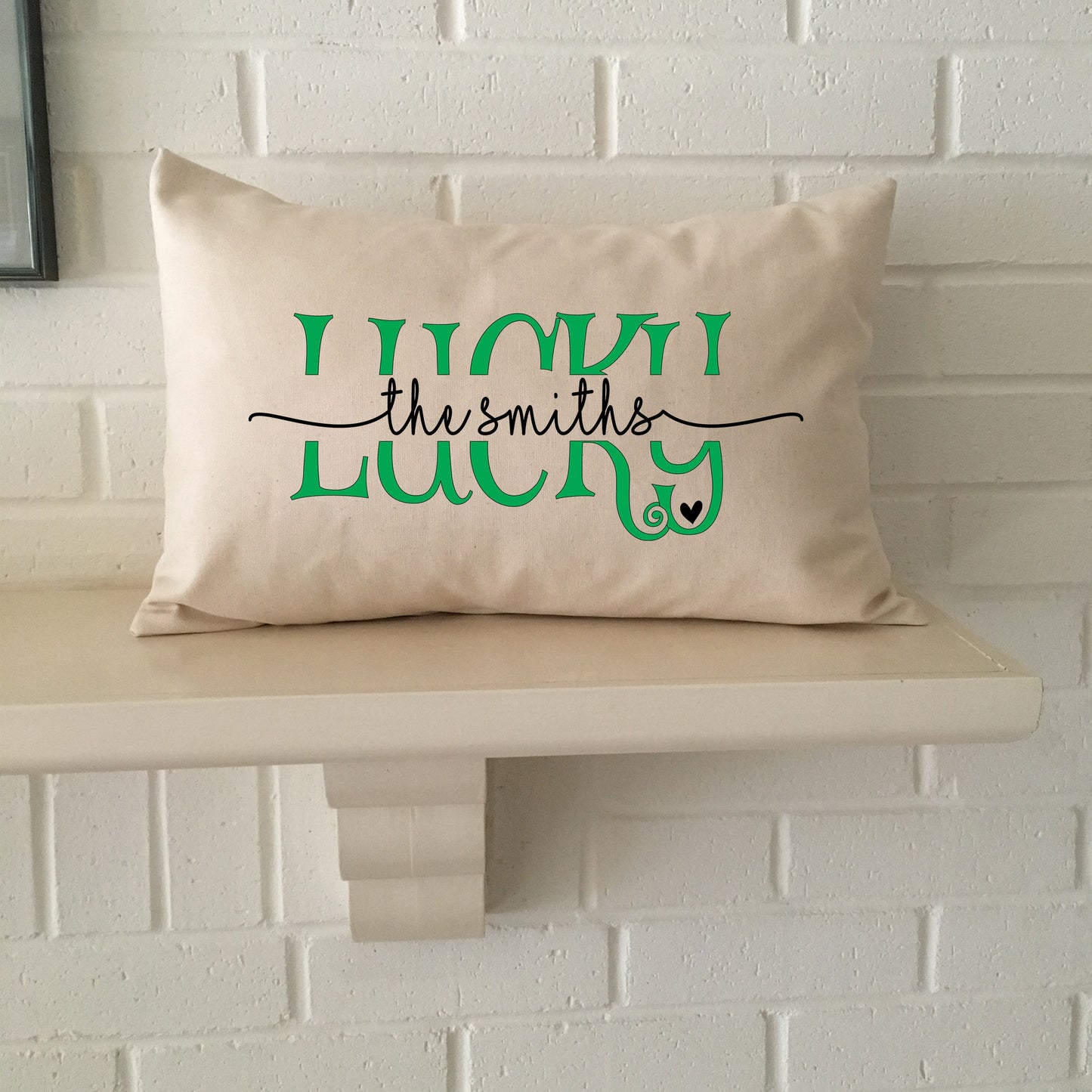 Personalized Lucky name pillow for grandchild, boyfriend, girlfriend, husband, wife or friend for St Patrick Day, Irish decor for your kids