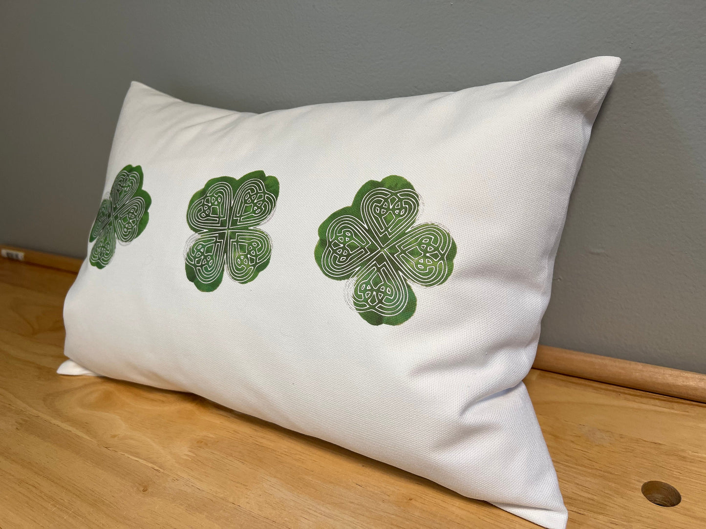 Pillow Shamrocks | Irish Shamrocks | Shamrock Home Decor | Celtic Decorative Pillows | Irish Pillow | Saint Patricks Decor | Rustic holiday