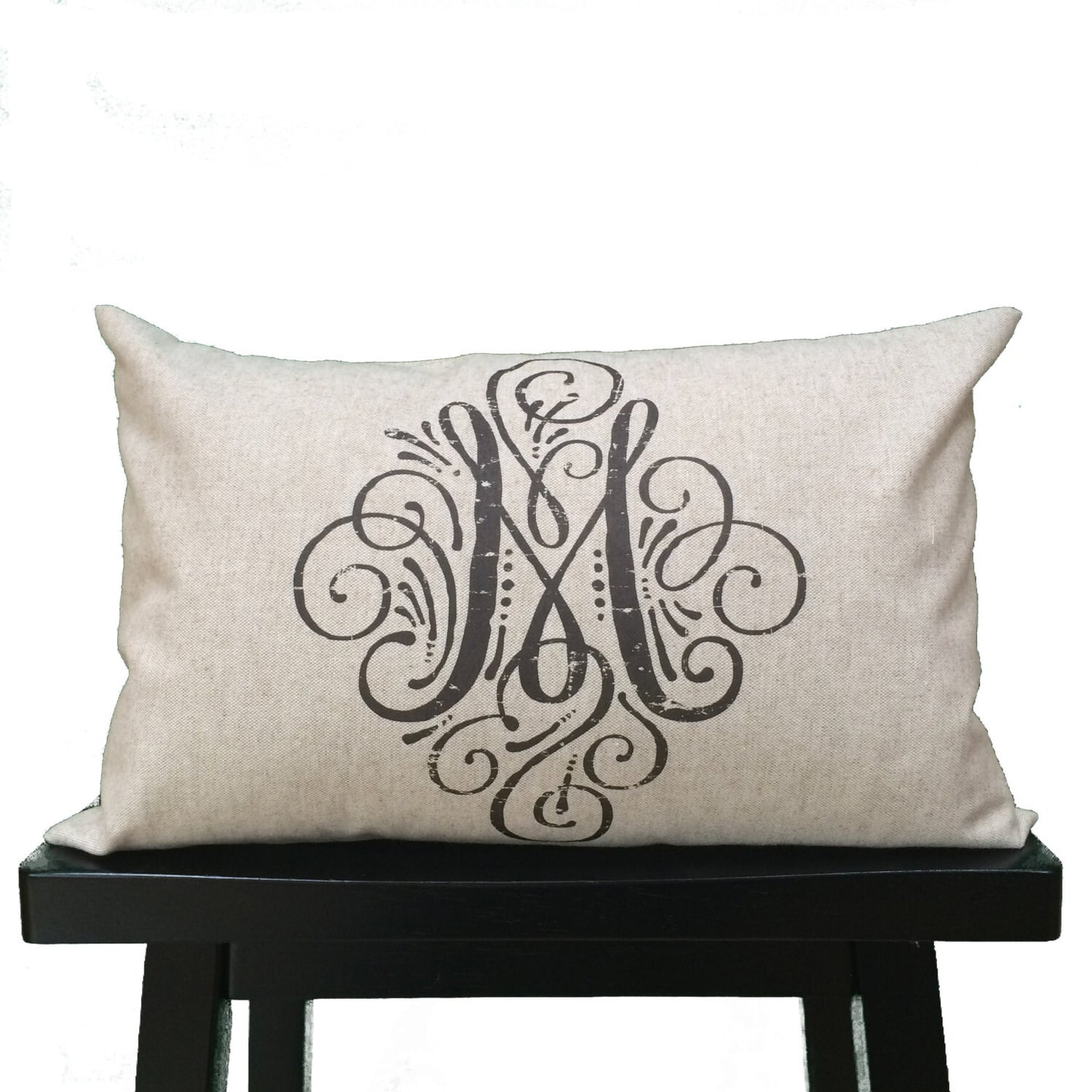 Personalized Monogram lumbar pillow with chic french style add your own flair to your bedroom or anywhere you want to make your own